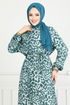 Léopard Motif Viscose Robe Numéro de pièce 803OZR1047-M Huile - Thumbnail