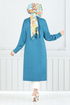 L'Épaule Boutonné Hijab Tunique 2695AYD969-L Huile - Thumbnail