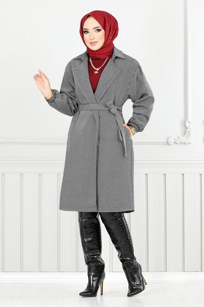 MRV E.V.O. - Line Detail Herringbone Coat 211EVO1065-M Pattern 1 Grey