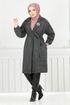 Line Detail Herringbone Coat 211EVO1065-M Pattern 2 Anthracite - Thumbnail