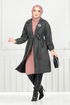 Line Detail Herringbone Coat 211EVO1065-M Pattern 2 Anthracite - Thumbnail