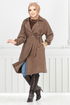 Line Detail Herringbone Coat 211EVO1065-M Pattern 2 Coffee&Vision - Thumbnail