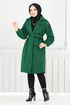 Line Detail Herringbone Coat 211EVO1065-M Pattern 2 Emerald - Thumbnail