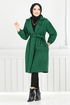 Line Detail Herringbone Coat 211EVO1065-M Pattern 2 Emerald - Thumbnail