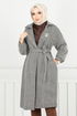 Line Detail Herringbone Coat 211EVO1065-M Pattern 2 The Stone - Thumbnail