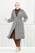 Line Detail Herringbone Coat 211EVO1065-M Pattern 2 The Stone - Thumbnail