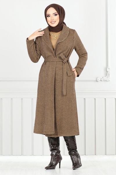 MRV E.V.O. - Line Detailed Long Coat 319EVO1065-M Latte