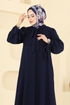 Manşeti Bağcıklı Elbise Ferace 0039BG354-MS Laci - Thumbnail