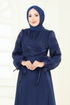 Manşeti Bağcıklı Organze Abiye 6220BSK463-MS Laci - Thumbnail