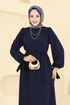 Manşeti Bağcıklı Tesettür Elbise 7121BG354-MS Laci - Thumbnail