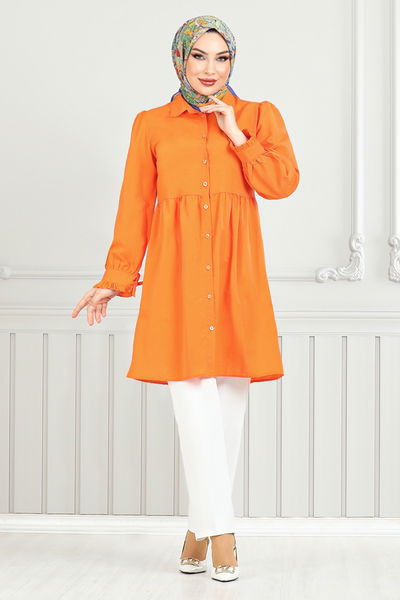 MRV E.V.O. - Manşeti Bağcıklı Tunik 401EVO1065-M Açık Oranj