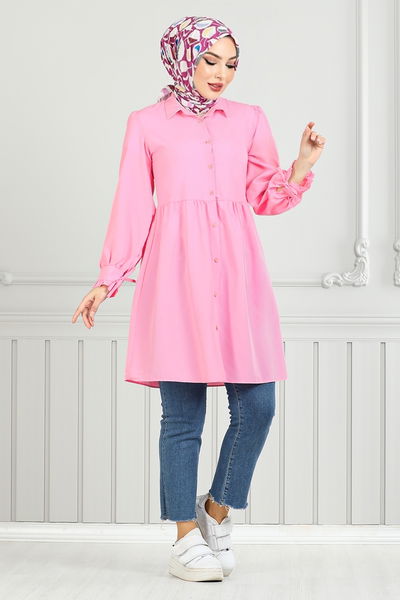 MRV E.V.O. - Manşeti Bağcıklı Tunik 401EVO1065-M Pembe