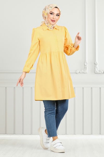 MRV E.V.O. - Manşeti Bağcıklı Tunik 401EVO1065-M Sarı
