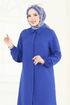 Manşeti Lastikli Tesettür Tunik 3052KTR750-MS Saks - Thumbnail