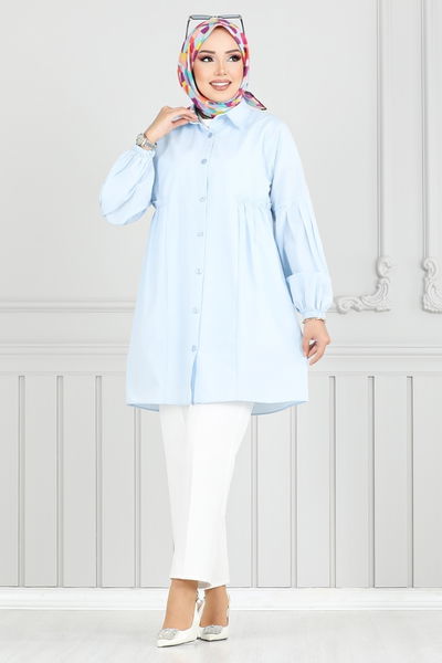 MRV K.T.R. - Manşeti Lastikli Tunik 4449KTR927-M Bebe Mavisi - 355969