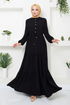 Moitié Boutonné Robe Numéro de pièce 2350BGS895-M Noir - Thumbnail