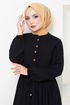 Moitié Boutonné Robe Numéro de pièce 2350BGS895-M Noir - Thumbnail