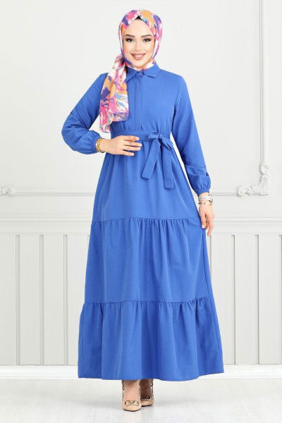 MRV A.R.T. - Moitié Boutonné Téricotone Robe 400ART1044-L Indigo