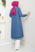 Moitié Fermeture à Glissière Linge Équipe Numéro d'article 1724SVL982-M Indigo & Écru - Thumbnail