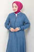 Moitié Fermeture à Glissière Linge Équipe Numéro d'article 1724SVL982-M Indigo & Écru - Thumbnail