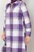 Moitié Fermeture à Glissière Plaid Tunique 6915S982-L Lilas - Thumbnail