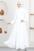 Mousseline Robe de soirée FIN5525 Blanc - Thumbnail