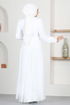 Mousseline Robe de soirée FIN5525 Blanc - Thumbnail