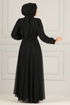 Mousseline Robe de soirée FIN5525 Noir - Thumbnail