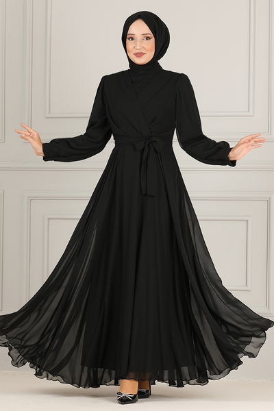 END - Mousseline Robe de soirée FIN5525 Noir