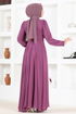 Mousseline Robe de soirée FIN5525 Ouvert Lilas - Thumbnail