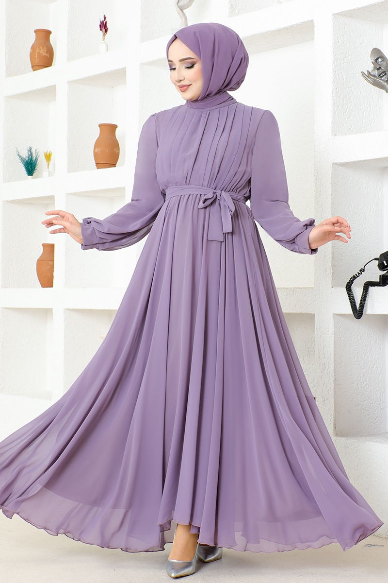 Mousseline Robe de soiree Lilas