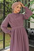 Mousseline Robe de soirée LPN4192 Lilas - Thumbnail