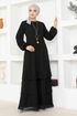 Mousseline Robe LM2698 Noir - Thumbnail