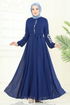 Nakış İşlemeli Şifon Elbise 8022AB368-MS Laci - Thumbnail