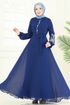 Nakış İşlemeli Şifon Elbise 8022AB368-MS Laci - Thumbnail