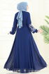 Nakış İşlemeli Şifon Elbise 8022AB368-MS Laci - Thumbnail