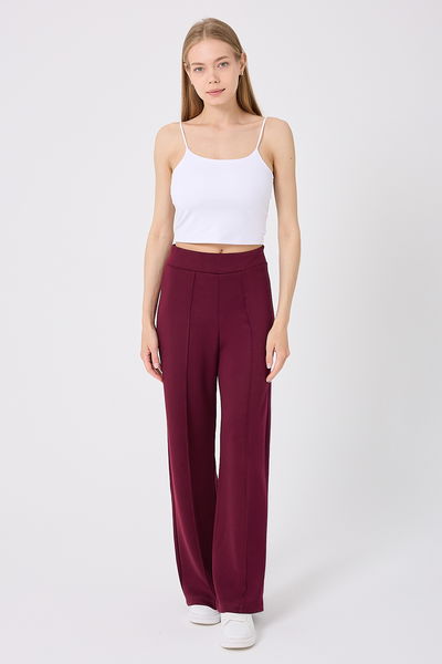 D.R.N. - Nervür Detay Palazzo Eşofman 212DRN1147-MS Bordo - 387442