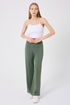 Nervür Detay Palazzo Eşofman 212DRN1147-MS Haki - Thumbnail