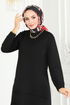Nervür Detaylı Tesettür Tunik 2673AYD574-MS Siyah - Thumbnail