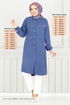 Önden Düğmeli Tunik 0171BGS895-M İndigo - Thumbnail