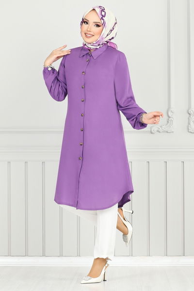 MRV B.G.S. - Önden Düğmeli Tunik 0171BGS895-M Lila