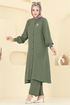 Önden Düğmeli Üçlü Takım 6011UZ662-MS Haki - Thumbnail