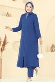 D.V.L. - Önden Fermuarlı Tesettür Takım 379DVL817-MS İndigo