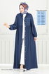 Önü Düğmeli Bürümcük Elbise 406DVL897-M Laci - Thumbnail