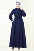 Önü Düğmeli Elbise Ferace 283ASN888-MS Laci - Thumbnail