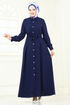 Önü Düğmeli Elbise Ferace 283ASN888-MS Laci - Thumbnail
