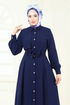 Önü Düğmeli Elbise Ferace 283ASN888-MS Laci - Thumbnail