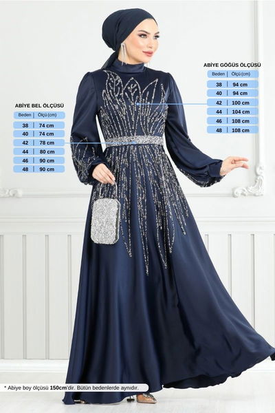 MRV E.N.D. - Önü Taşlı Saten Abiye 5675END900-M Laci