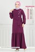 Önü Taşlı Tesettür Elbise 2680SL432-MS Mor - Thumbnail