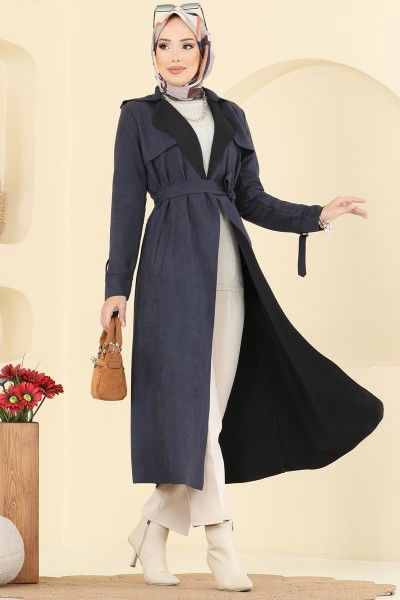A.L. - Overcoat 4277AL357-MS Navy Blue